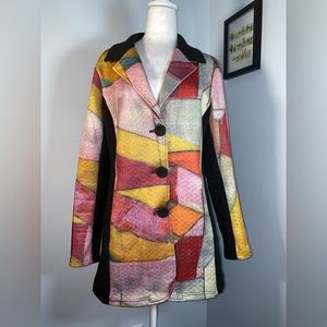 Violet Ruby Geometric Quilted Jacket